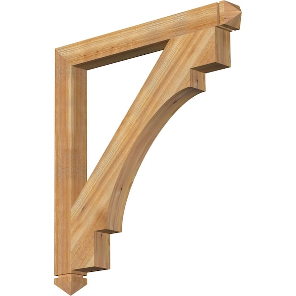 Ekena Millwork Merced Arts & Crafts Rough Sawn Bracket, Western Red Cedar, 4"W x 40"D x 44"H BKT04X40X44MRC03RWR - main
